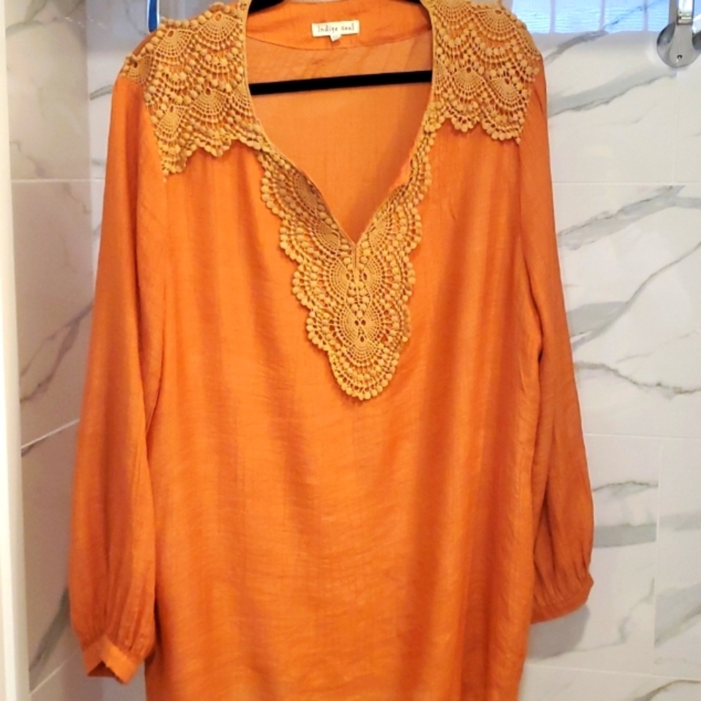 Indigo Soul size 3XL BOHO Beach blouse.